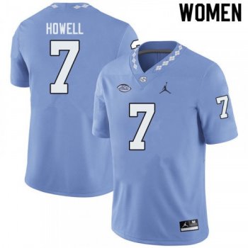 Women #7 Sam Howell Jersey North Carolina Tar Heels NCAA 2019-20 Blue