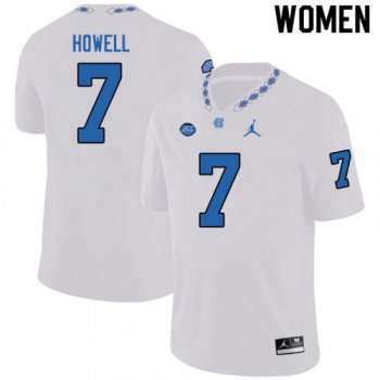 Women #7 Sam Howell Jersey North Carolina Tar Heels NCAA 2019-20 White