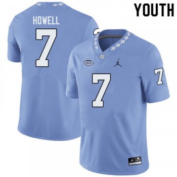 Youth #7 Sam Howell Jersey North Carolina Tar Heels NCAA 2019-20 Blue