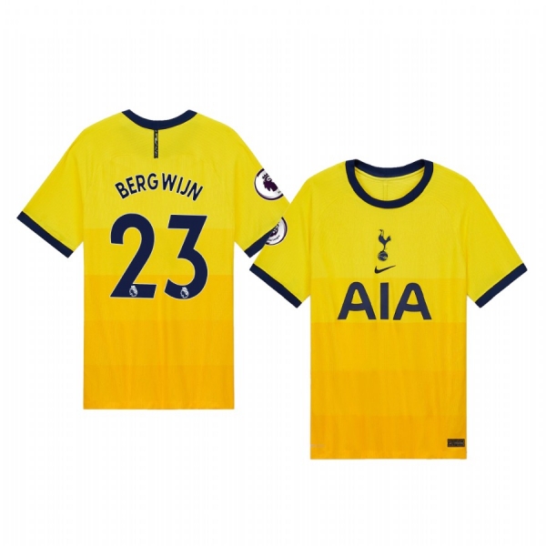 Steven Bergwijn Tottenham Hotspur 2020-21 Third Men's Yellow Vapor Match Jersey