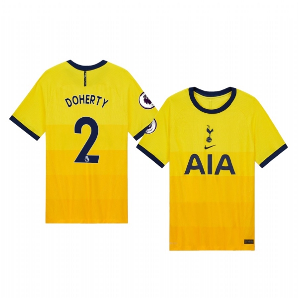 Matt Doherty Tottenham Hotspur 2020-21 Third Men's Yellow Vapor Match Jersey