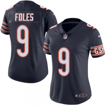 Women's Nike Bears #9 Nick Foles Navy Blue Team Color Stitched NFL Vapor Untouchable Limited Jersey