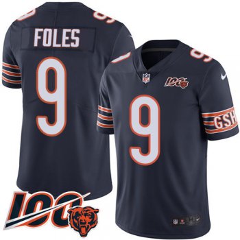 Youth Nike Bears #9 Nick Foles Navy Blue Team Color Stitched NFL 100th Season Vapor Untouchable Limited Jersey