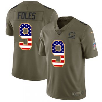 Youth Nike Bears #9 Nick Foles Olive/USA Flag Stitched NFL Limited 2017 Salute To Service Jersey