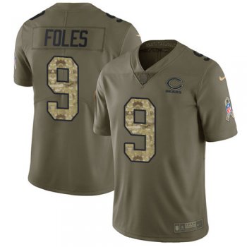 Youth Nike Bears #9 Nick Foles Olive/Camo Stitched NFL Limited 2017 Salute To Service Jersey