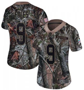 Women's Nike Bears #9 Nick Foles Camo Stitched NFL Limited Rush Realtree Jersey