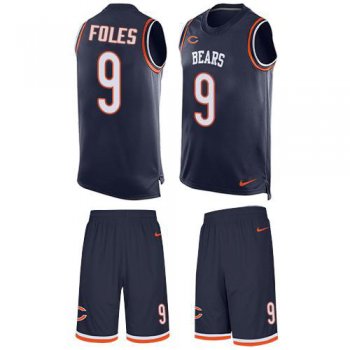 Nike Bears #9 Nick Foles Navy Blue Team Color Men's Stitched NFL Limited Tank Top Suit Jersey