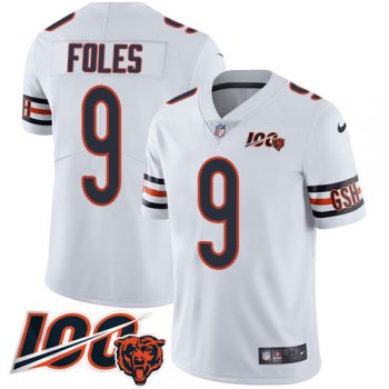 Youth Nike Bears #9 Nick Foles White Stitched NFL 100th Season Vapor Untouchable Limited Jersey