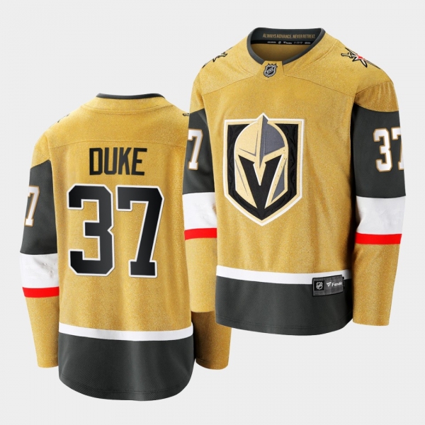 Reid Duke #37 Golden Knights 2020-21 Alternate Gold Premier Breakaway Jersey