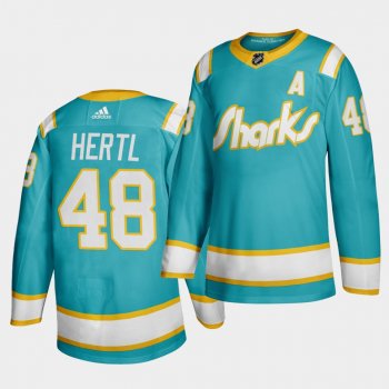 Tomas Hertl #48 San Jose Sharks 2020 Throwback Teal Authentic Player Jersey