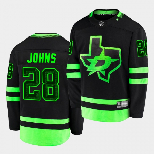 Stephen Johns Dallas Stars 2020-21 Third Black Blackout Replica Men Jersey