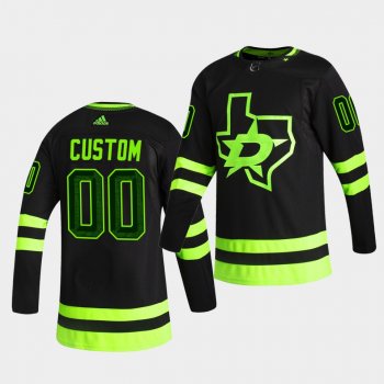 Dallas Stars 2020-21 Third Custom Blackout Black Jersey