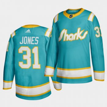 Martin Jones #31 San Jose Sharks 2020 Throwback Teal Authentic Player Jersey