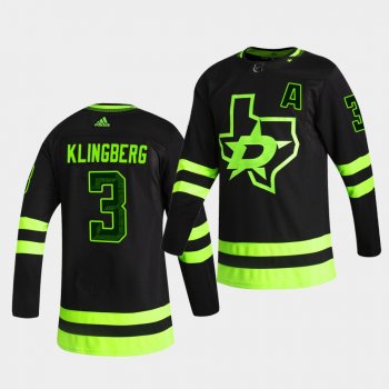 Dallas Stars 2020-21 Third John Klingberg Blackout Black Jersey