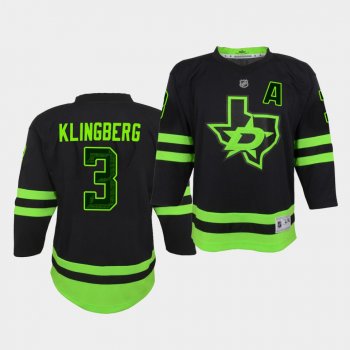 Youth John Klingberg Jersey Stars Third Black Blackout Replica Jersey