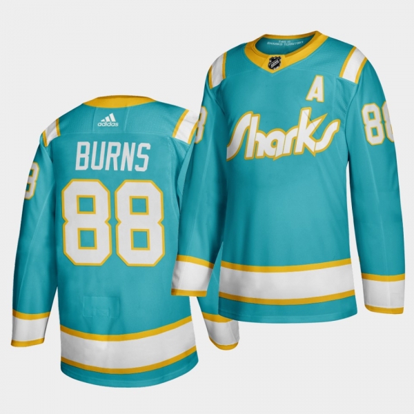 Brent Burns #88 San Jose Sharks 2020 Throwback Teal Authentic Player Jersey