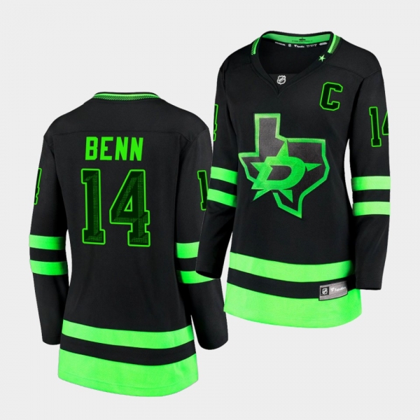 Women's Jamie Benn Stars #14 2020-21 Third Blackout Replica Jersey