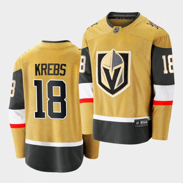 Peyton Krebs #18 Golden Knights 2020-21 Alternate Gold Premier Breakaway Jersey