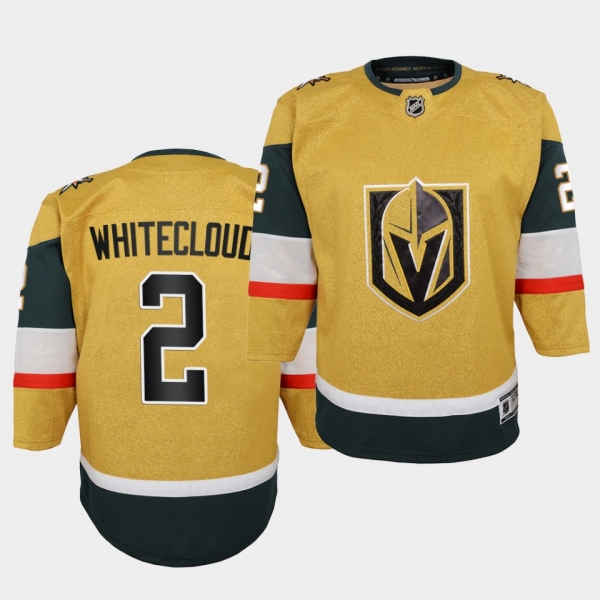 Youth Zach Whitecloud Jersey Golden Knights Alternate Gold Premier Breakaway Jersey