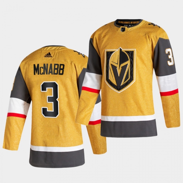 Brayden Mcnabb #3 Golden Knights 2020-21 Alternate Authentic Player Gold Jersey