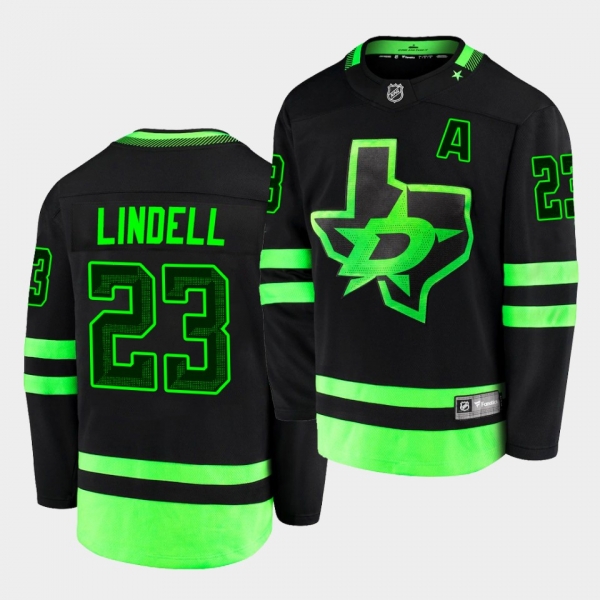 Esa Lindell Dallas Stars 2020-21 Third Black Blackout Replica Men Jersey