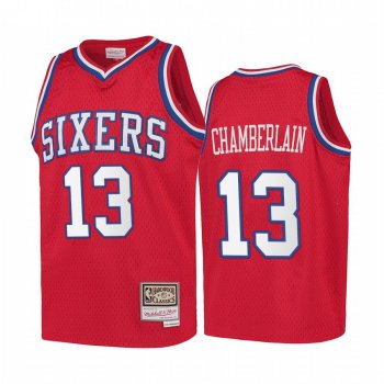 Youth Wilt Chamberlain Philadelphia 76ers Hardwood Classics Jersey - Red