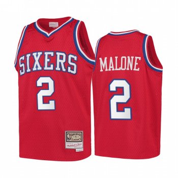 Youth Moses Malone Philadelphia 76ers Hardwood Classics Jersey - Red