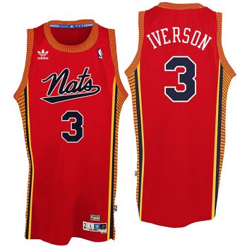 Male Allen Iverson Philadelphia 76ers #3 Red Hardwood Classics Swingman Nats Jersey