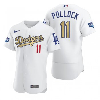 Los Angeles Dodgers A.J. Pollock White 2021 Gold Program Authentic Jersey