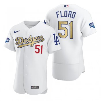 Los Angeles Dodgers Dylan Floro White 2021 Gold Program Authentic Jersey