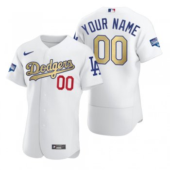 Los Angeles Dodgers Custom White 2021 Gold Program Authentic Jersey