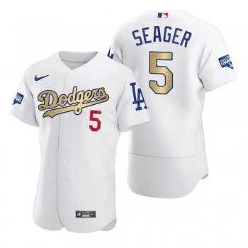 Los Angeles Dodgers Corey Seager White 2021 Gold Program Authentic Jersey