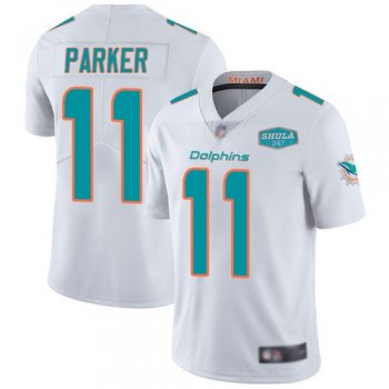 Nike Dolphins 11 DeVante Parker White With 347 Shula Patch Vapor Limited Men Jersey