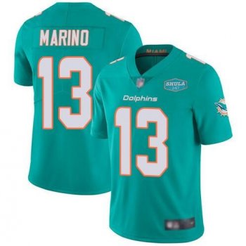 Nike Dolphins 13 Dan Marino Aqua With 347 Shula Patch Vapor Limited Men Jersey