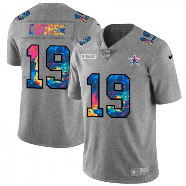 Dallas Cowboys #19 Amari Cooper Men's Nike Multi-Color 2020 NFL Crucial Catch NFL Jersey Greyheather