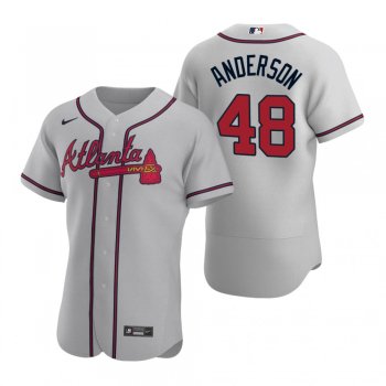 Men's Atlanta Braves Ian Anderson Nike Gray Authentic 2020 Road Jersey