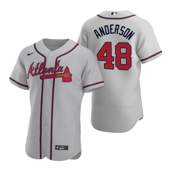 Men's Atlanta Braves Ian Anderson Nike Gray Authentic 2020 Road Jersey