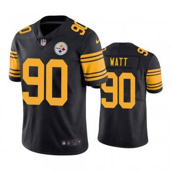 Men's Pittsburgh Steelers #90 Black T.J. Watt Color Rush Limited Jersey