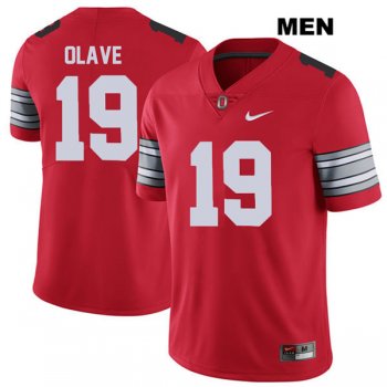 Men's Chris Olave Nike 2018 Spring Game Red Ohio State Buckeyes Authentic Stitched no. 19 College Football Jersey