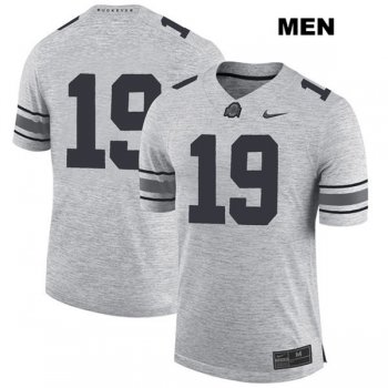 Men's Chris Olave Stitched Gray Ohio State Buckeyes Authentic Nike no. 19 College Football Jersey - Without Name