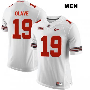 Men's Chris Olave Nike White Ohio State Buckeyes Stitched Authentic no. 19 College Football Jersey