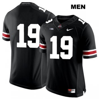 Men's Chris Olave Nike White Font Black Ohio State Buckeyes Authentic Stitched no. 19 College Football Jersey - Without Name