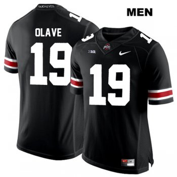 Men's Chris Olave Nike Black Stitched Ohio State Buckeyes Authentic White Font no. 19 College Football Jersey