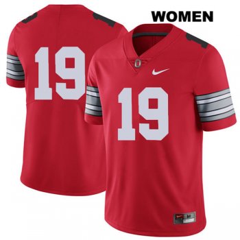 Women's Chris Olave Red Ohio State Buckeyes 2018 Spring Game Stitched Authentic Nike no. 19 College Football Jersey - Without Name