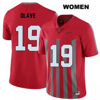 Women's Chris Olave Stitched Elite Red Nike Ohio State Buckeyes Authentic no. 19 College Football Jersey