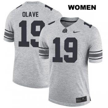 Women's Chris Olave Nike Gray Stitched Ohio State Buckeyes Authentic no. 19 College Football Jersey