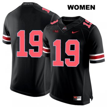 Women's Chris Olave Black Red Font Ohio State Buckeyes Authentic Stitched Nike no. 19 College Football Jersey - Without Name