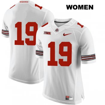 Women's Chris Olave Stitched White Ohio State Buckeyes Authentic Nike no. 19 College Football Jersey - Without Name