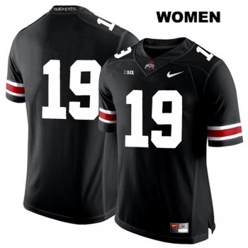 Women's White Font Chris Olave Stitched Black Ohio State Buckeyes Authentic Nike no. 19 College Football Jersey - Without Name