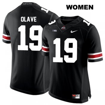 Women's Chris Olave White Font Black Stitched Ohio State Buckeyes Authentic Nike no. 19 College Football Jersey